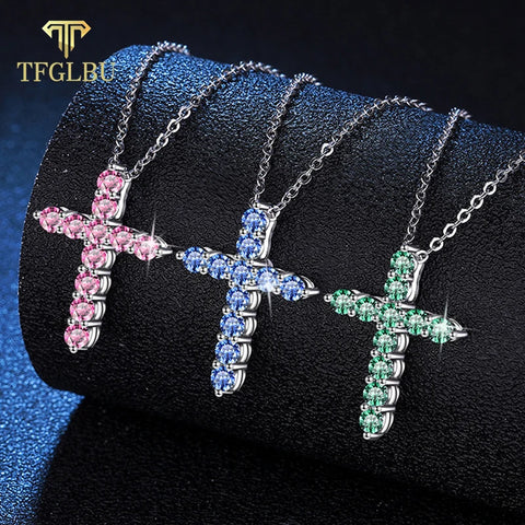 Silver Diamond Cross Necklace-ToShay.org