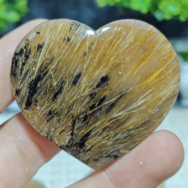 Black Hair Agate Heart-ToShay.org