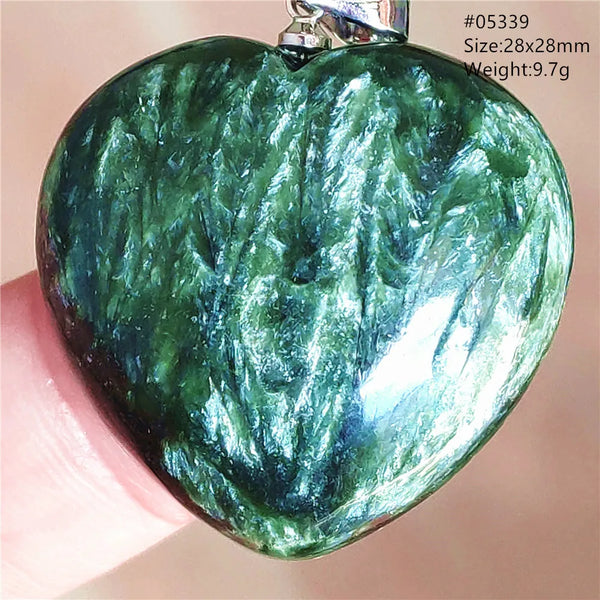 Green Seraphinite Heart Pendant-ToShay.org