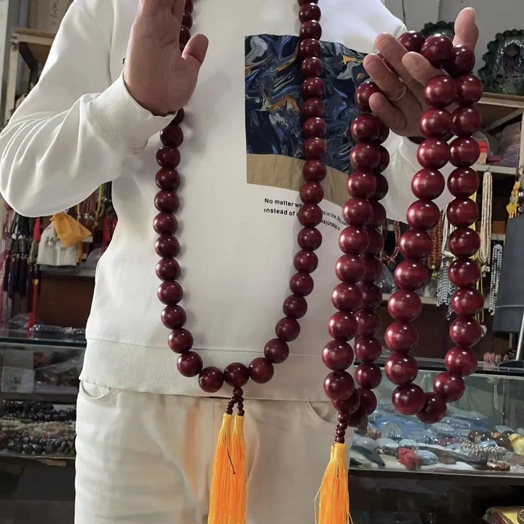 White Peach Wood Monk Beads-ToShay.org