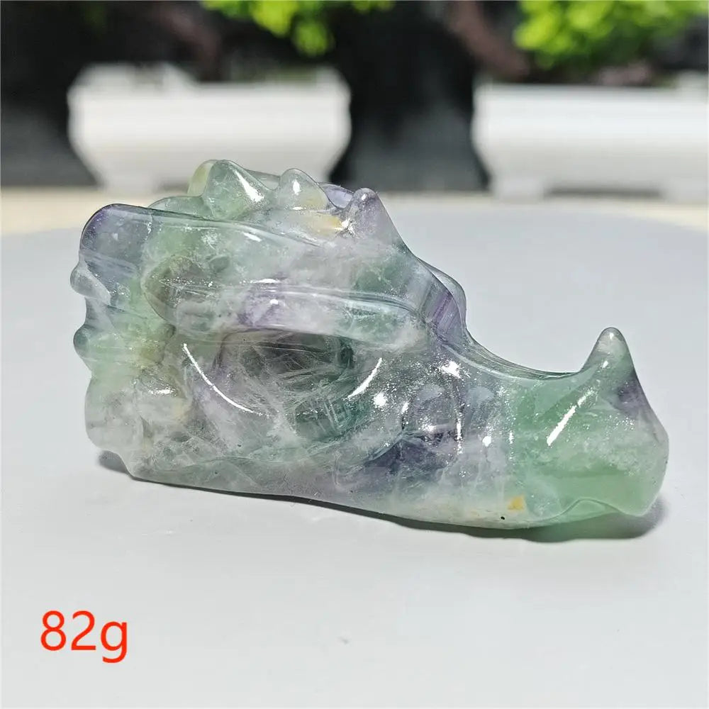 Rainbow Fluorite Dragon Skull-ToShay.org