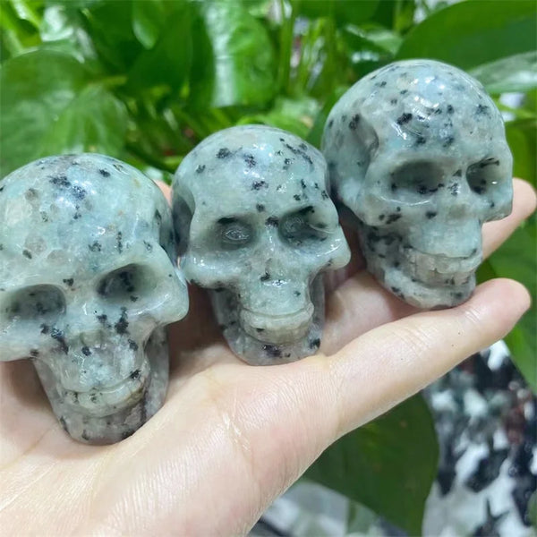 Green Kiwi Stone Skull-ToShay.org