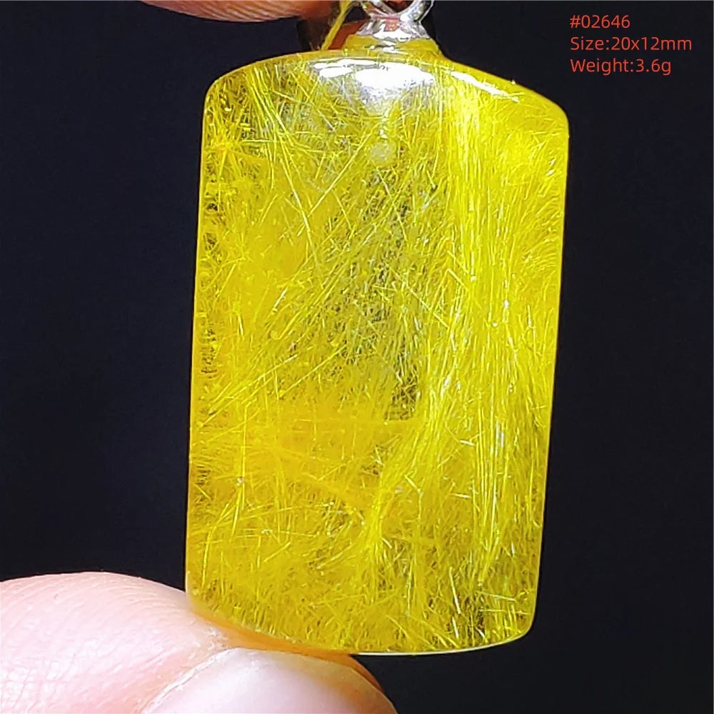 Gold Rutilated Quartz Pendant-ToShay.org