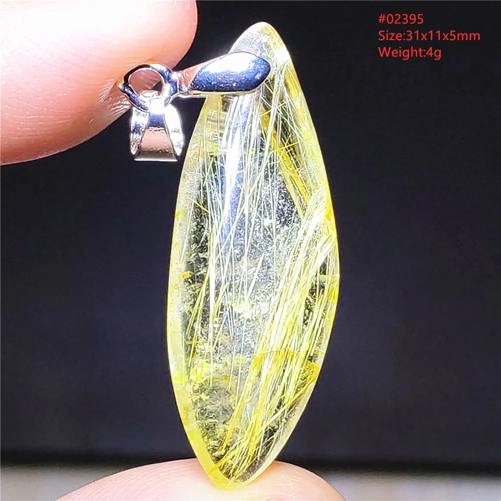Gold Rutilated Quartz Pendant-ToShay.org