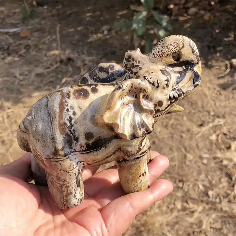 Yellow Picture Stone Elephant-ToShay.org