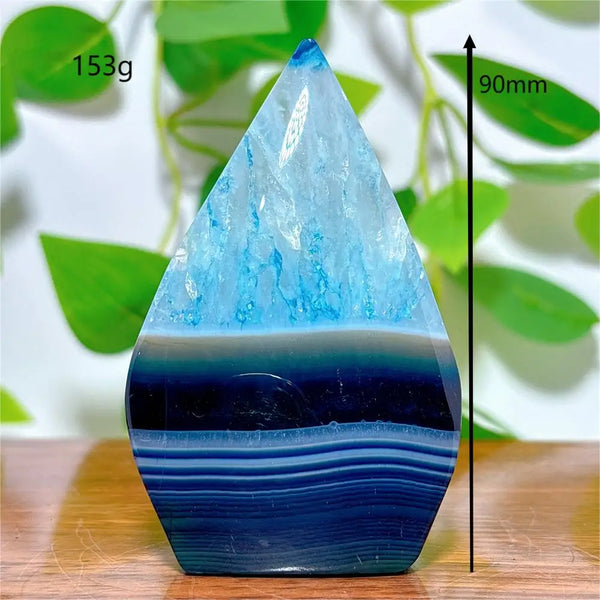 Blue Silk Agate Flame-ToShay.org