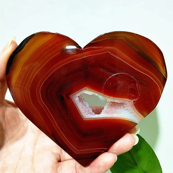 Red Agate Geode Heart-ToShay.org