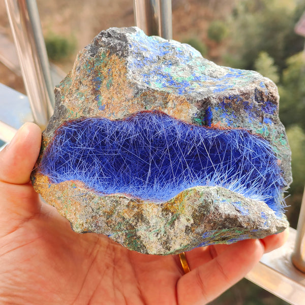 Blue Hair Azurite Geode-ToShay.org