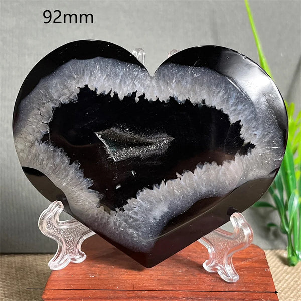 Black Agate Cluster Heart-ToShay.org