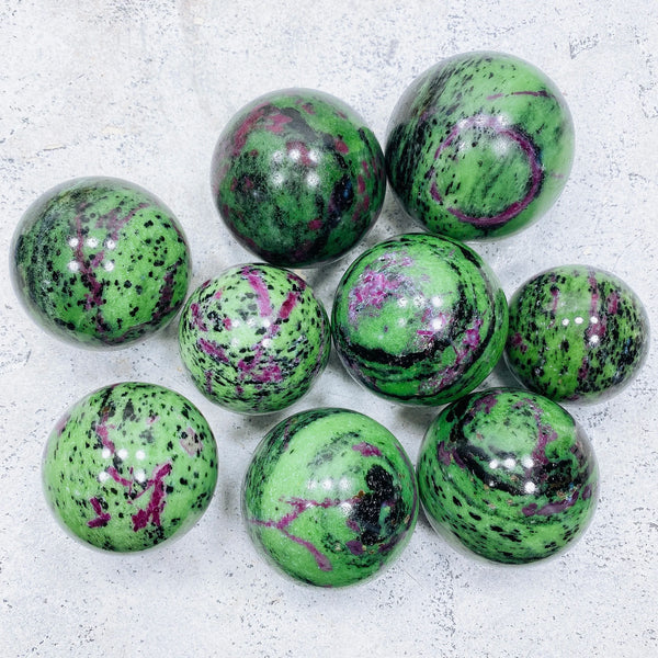 Green Ruby Zoisite Ball-ToShay.org
