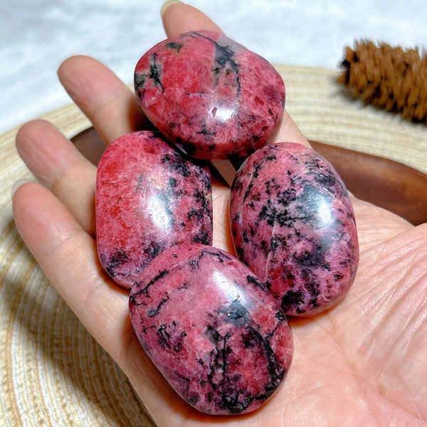 Pink Rhodonite Palm Stone-ToShay.org