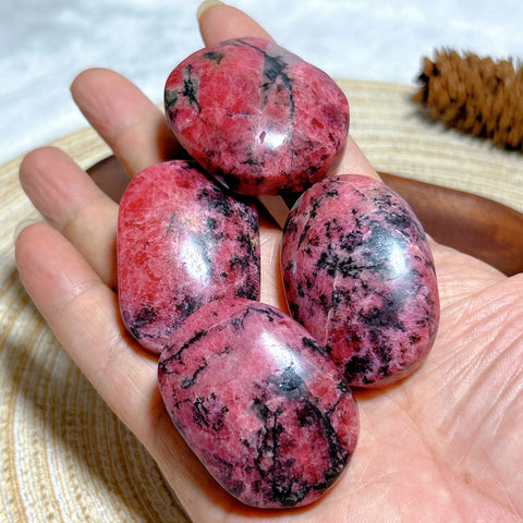 Pink Rhodonite Palm Stone-ToShay.org
