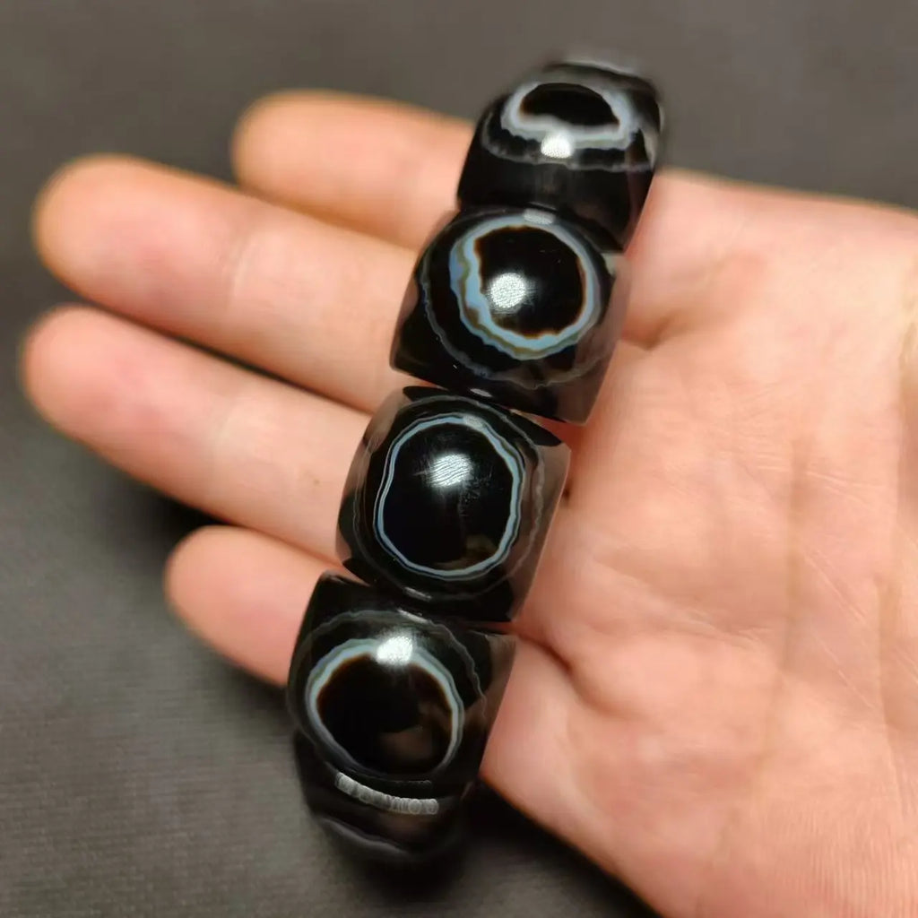 Black Heavens Eye Agate Bracelet-ToShay.org