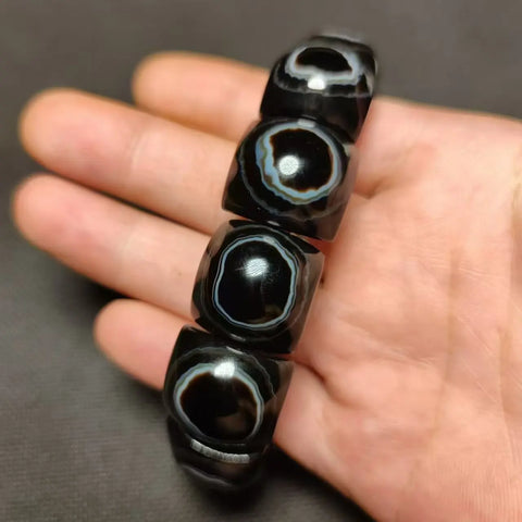 Black Heavens Eye Agate Bracelet-ToShay.org