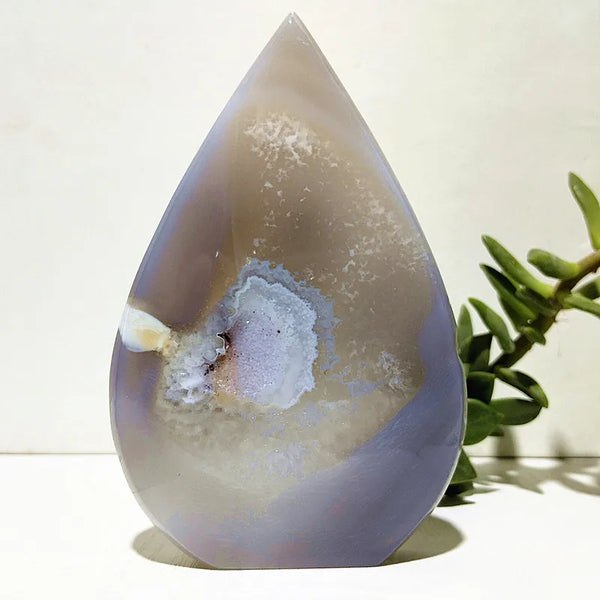 Blue Agate Geode Point-ToShay.org