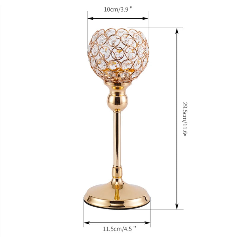 Gold Crystal Candle Holder-ToShay.org