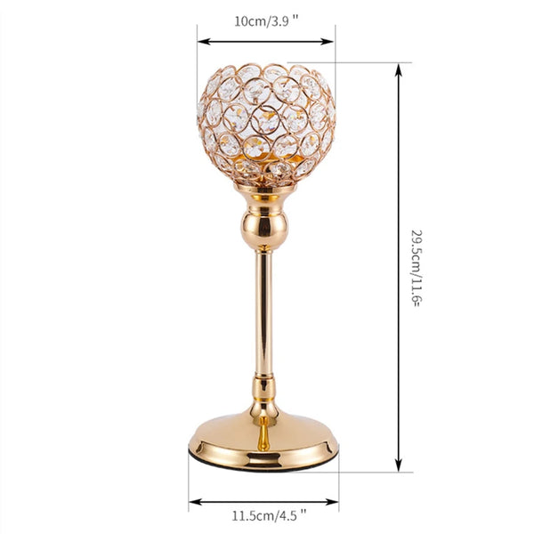 Gold Crystal Candle Holder-ToShay.org