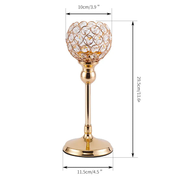 Gold Crystal Candle Stand-ToShay.org
