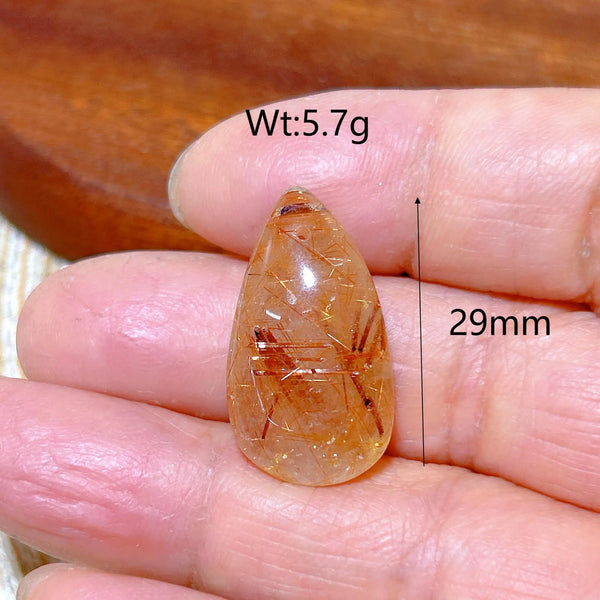Gold Rutilated Crystal Pendant-ToShay.org