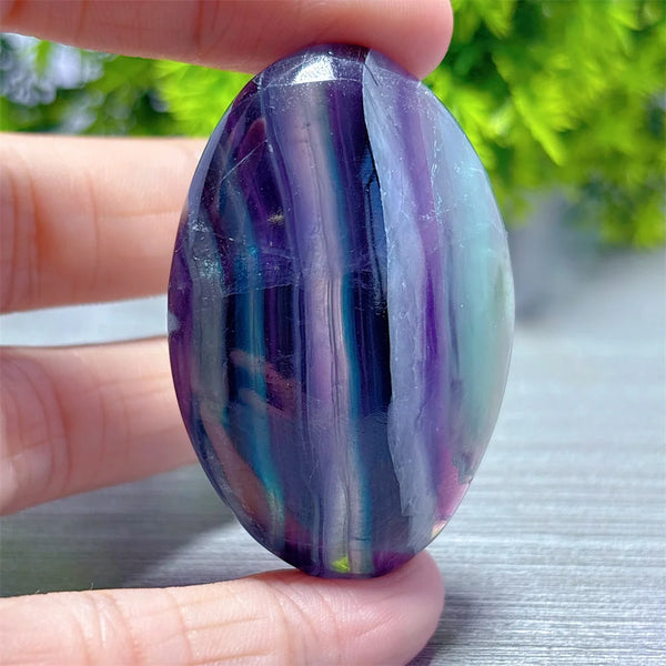 Rainbow Fluorite Palm Stone-ToShay.org