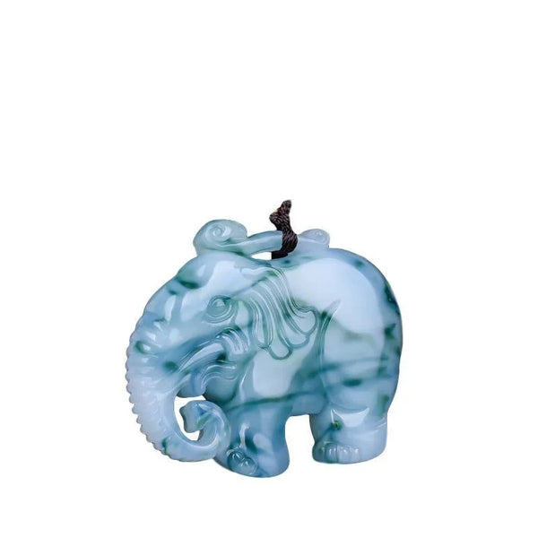 Blue Jade Elephant Pendant-ToShay.org