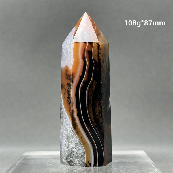 Black Red Striped Agate Wand-ToShay.org