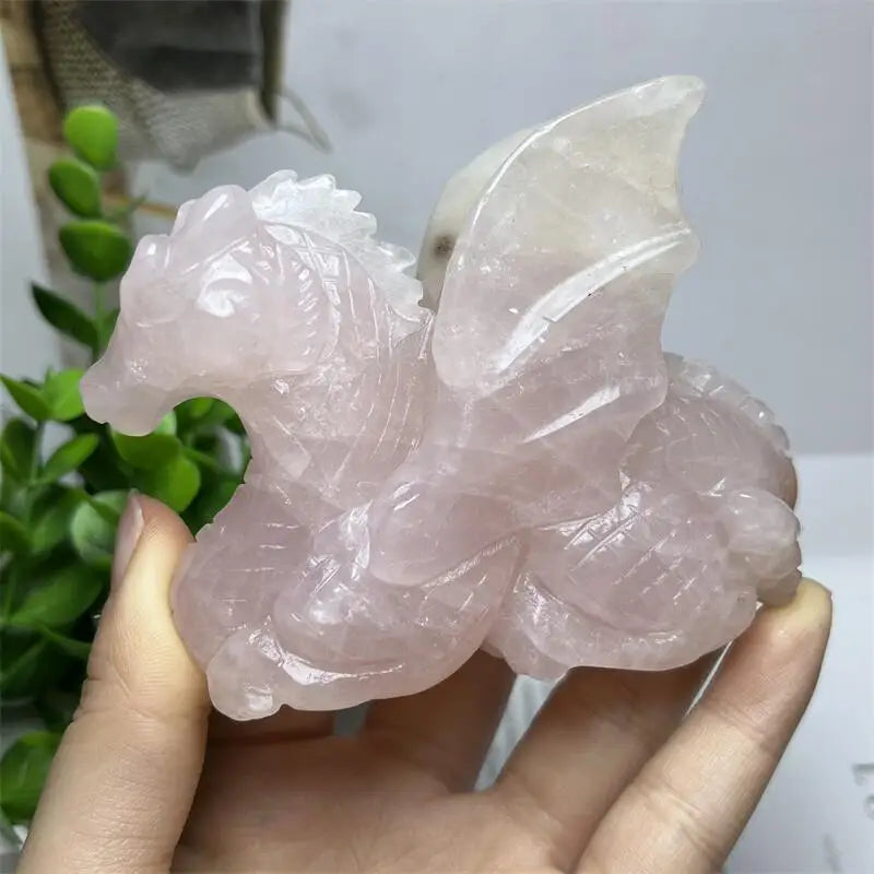 Pink Rose Quartz Dragon-ToShay.org