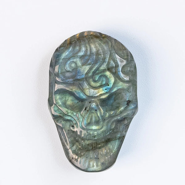 Blue Flash Labradorite Skull-ToShay.org