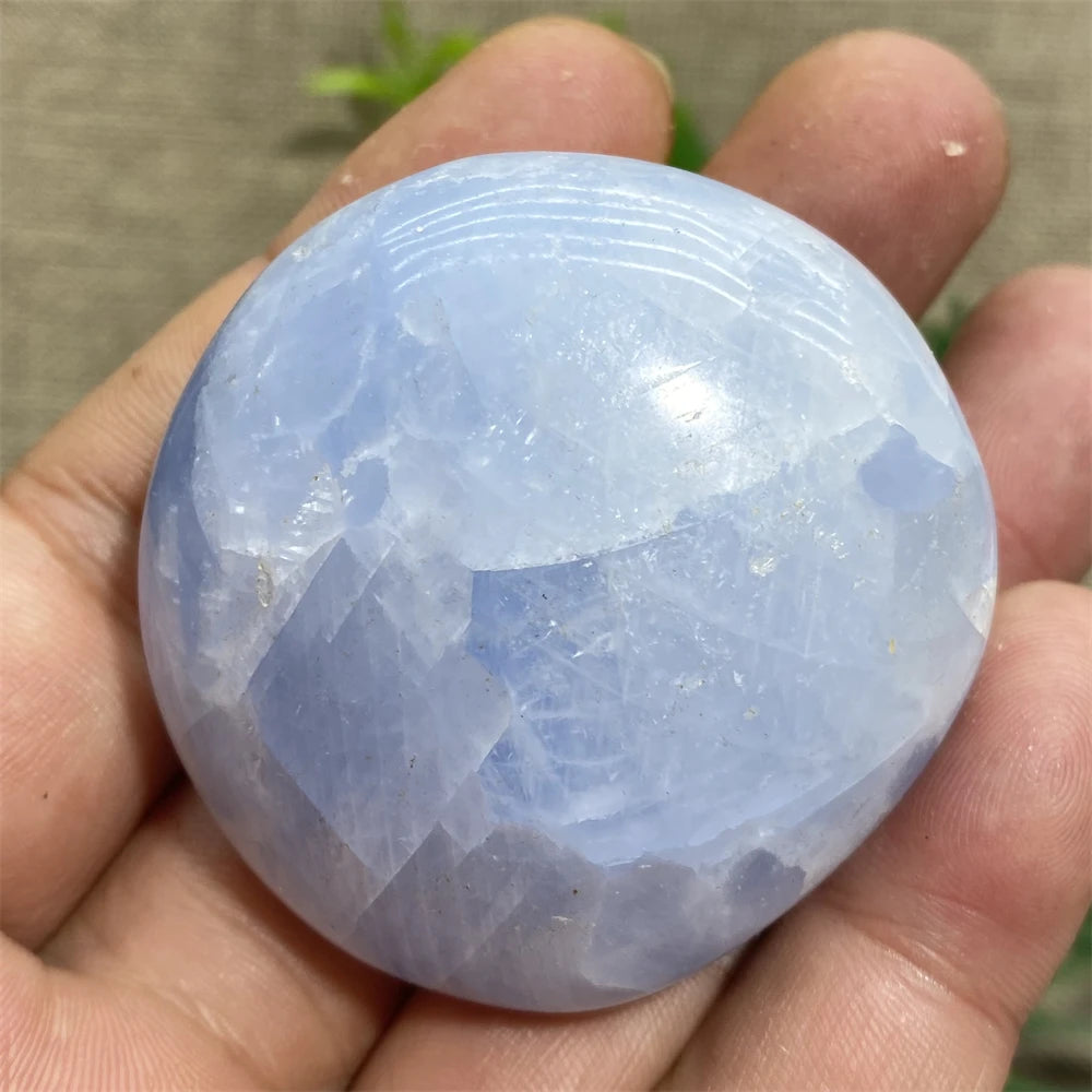 Blue Celestine Palm Stone-ToShay.org