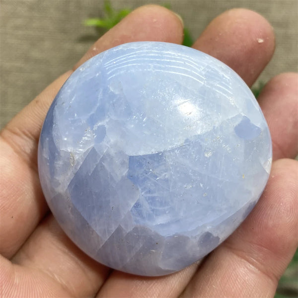 Blue Celestine Palm Stone-ToShay.org