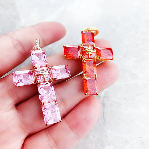 Red Crystal Cross Pendant-ToShay.org