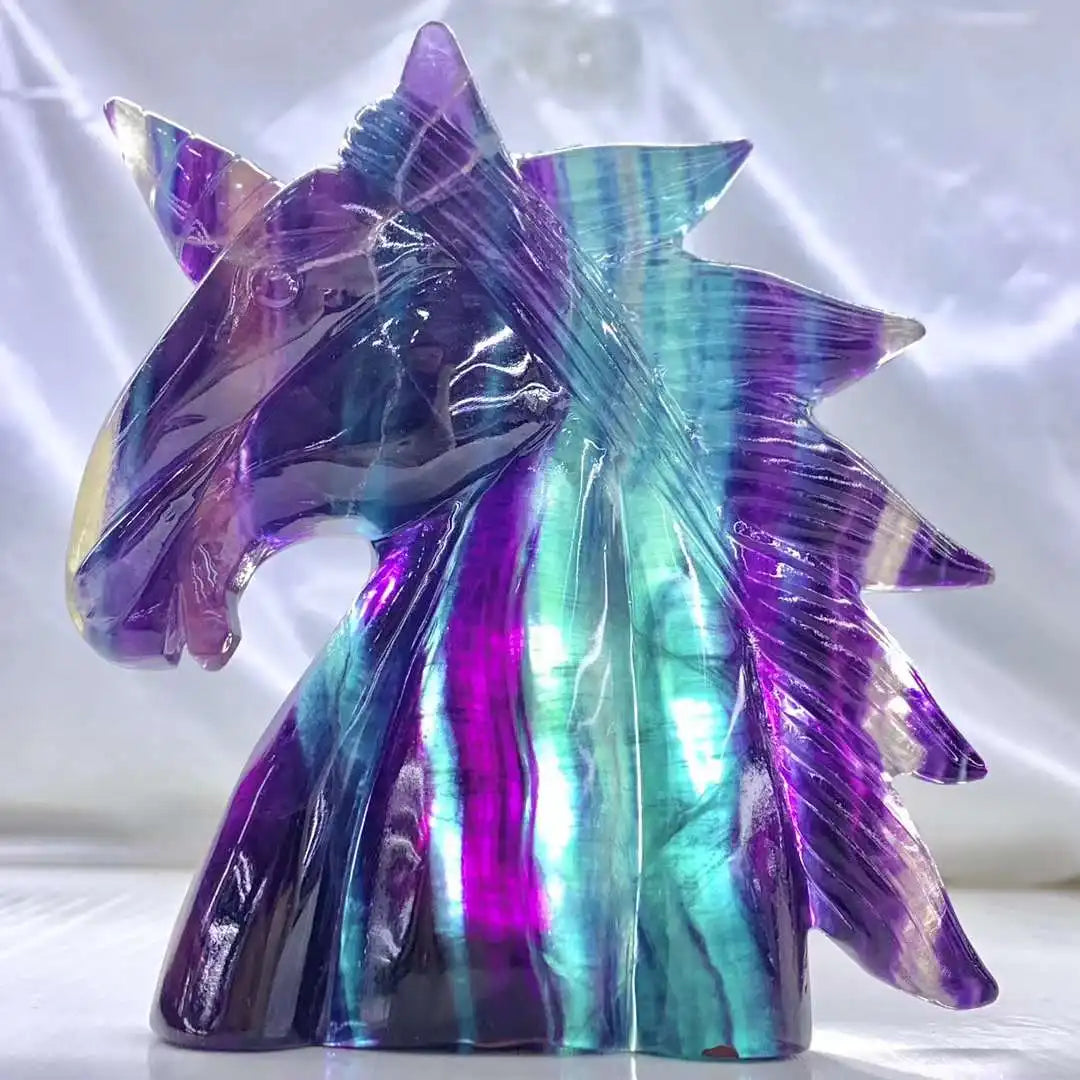 Rainbow Fluorite Unicorn Head-ToShay.org