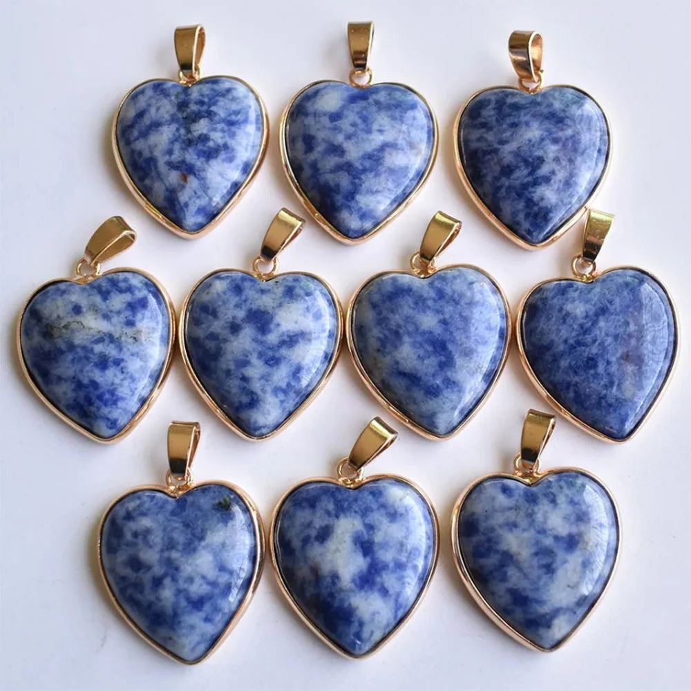 Mixed Crystal Heart Pendants-ToShay.org