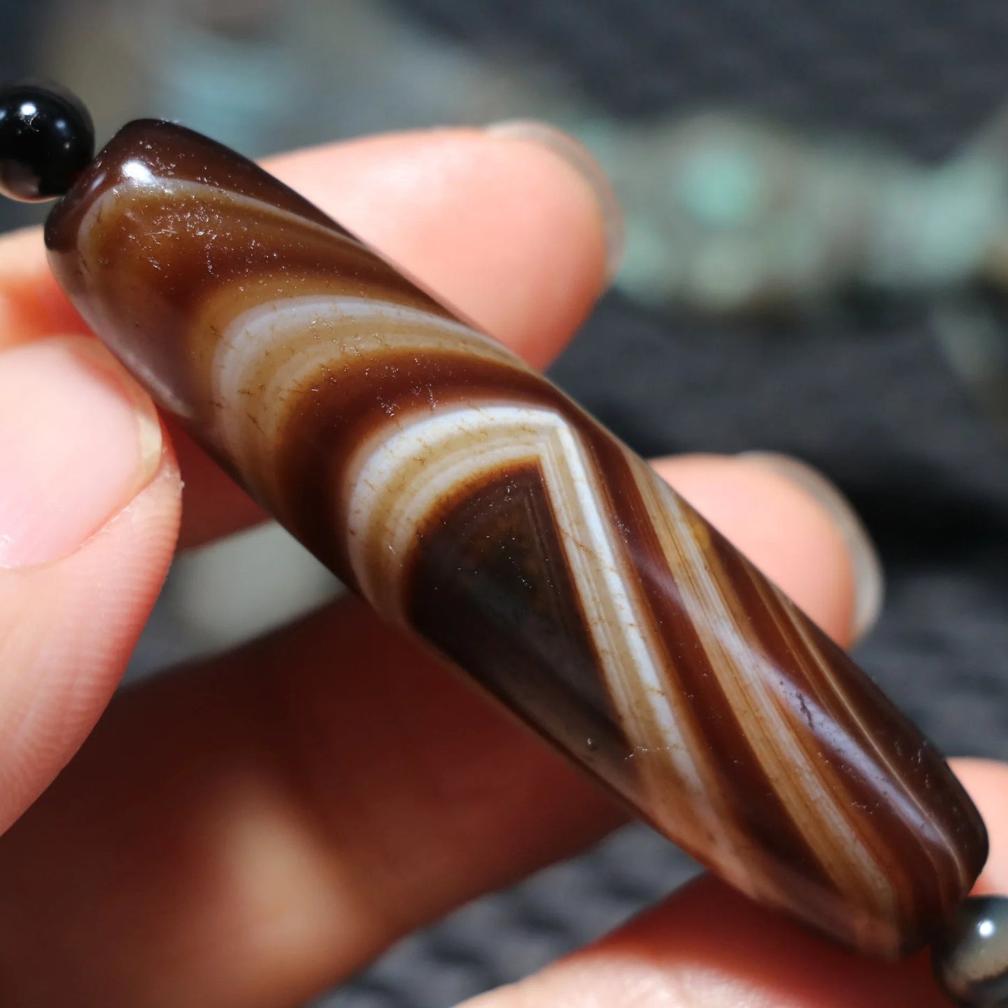 Tibetan Agate Dzi Bead-ToShay.org