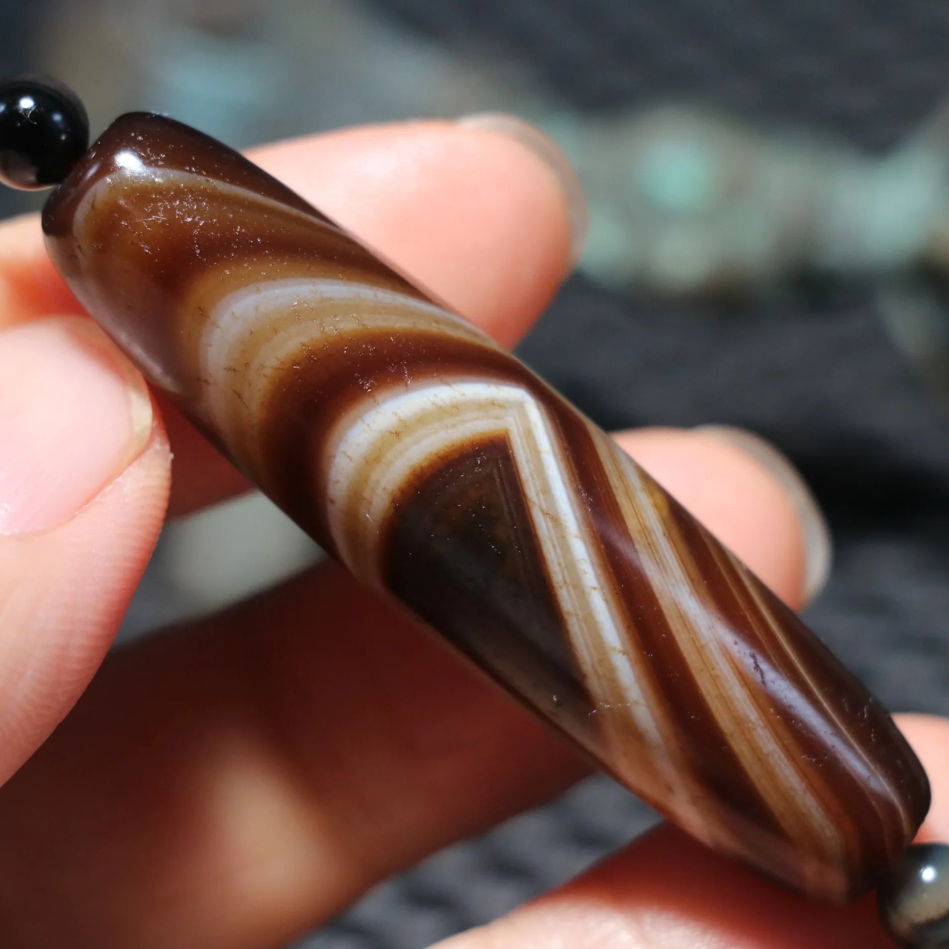 Tibetan Agate Dzi Bead-ToShay.org