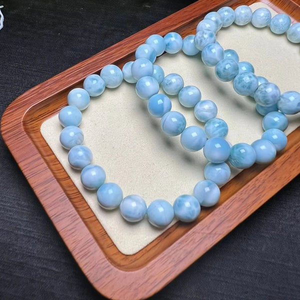 Blue Larimar Bead Bracelet-ToShay.org