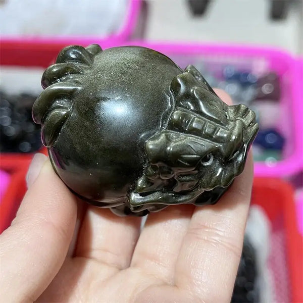 Black Gold Obsidian Dragon Turtle-ToShay.org