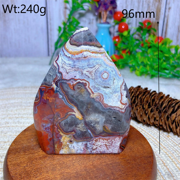 Red White Agate Druzy Flame-ToShay.org