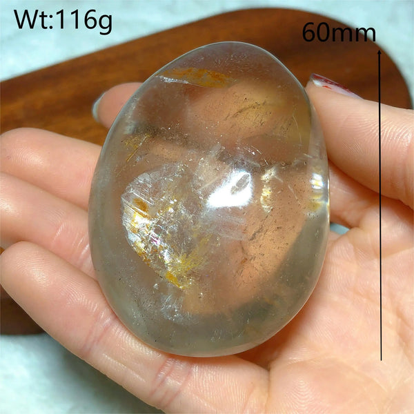 Clear Smokey Quartz Palm Stone-ToShay.org
