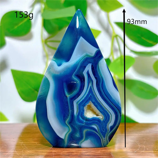 Blue Silk Agate Flame-ToShay.org
