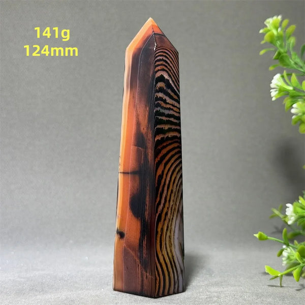 Black Red Striped Agate Obelisk-ToShay.org