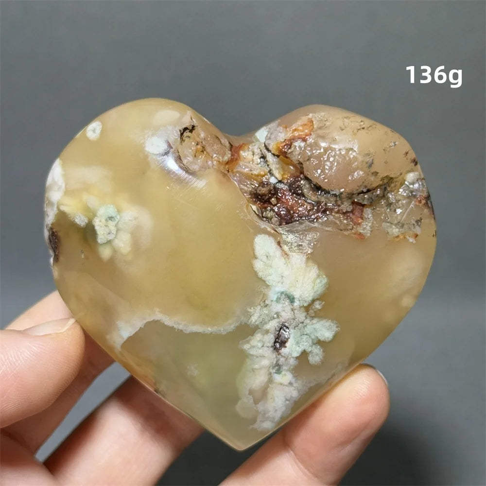 Green Sakura Agate Heart-ToShay.org
