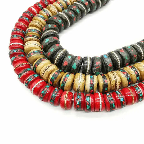 Mixed Ox Bone Prayer Mala-ToShay.org