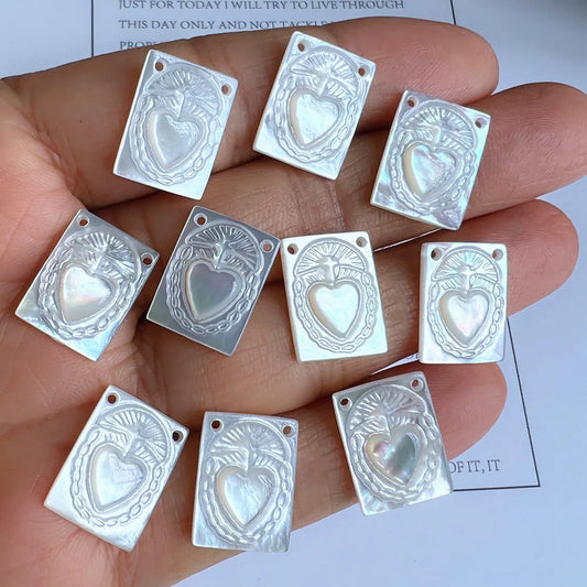 White Pearl Shell Pendants-ToShay.org