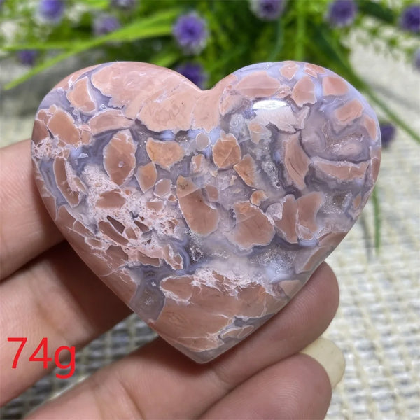 Pink Flower Agate Heart-ToShay.org