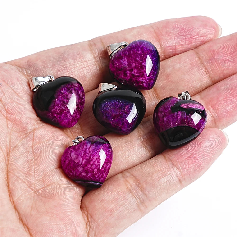 Pink Rose Black Agate Heart-ToShay.org
