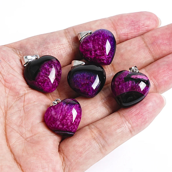 Pink Rose Black Agate Heart-ToShay.org