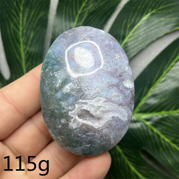 Green Moss Agate Palm Stone-ToShay.org