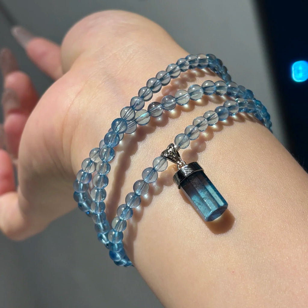 Blue Aquamarine Wrap Bracelet-ToShay.org