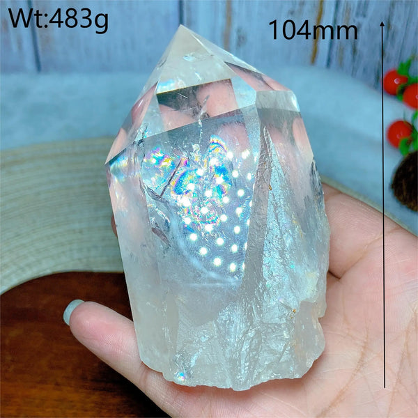 Clear Rainbow Quartz Crystal Tower-ToShay.org